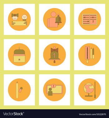 Collection of back to school items in flat style vector image Collection of back to school items in flat style vector image