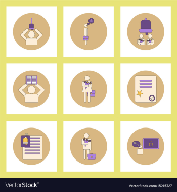 Collection of back to school items in flat style vector image Collection of back to school items in flat style vector image
