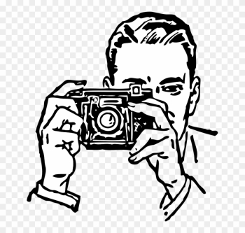 Collection Of Camera Drawing Cliparts - Take Photo Clipart Black And White