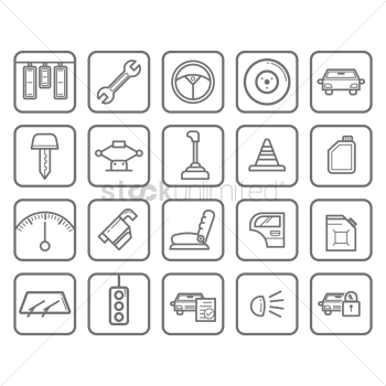 Collection of car equipment Collection of car equipment