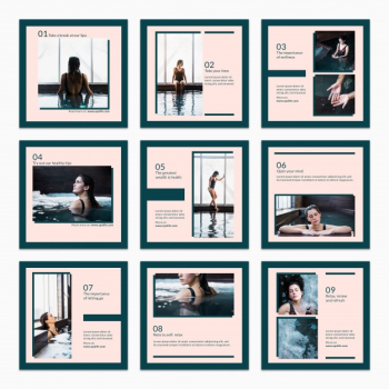 Collection of card template with spa concept Free Psd