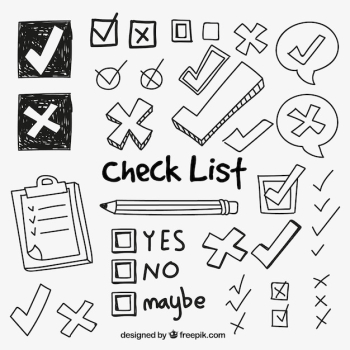Collection of check symbols Collection of check symbols