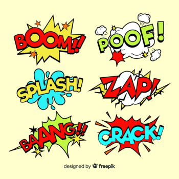 Collection of colorful comic speech bubbles Free Vector Collection of colorful comic speech bubbles Free Vector