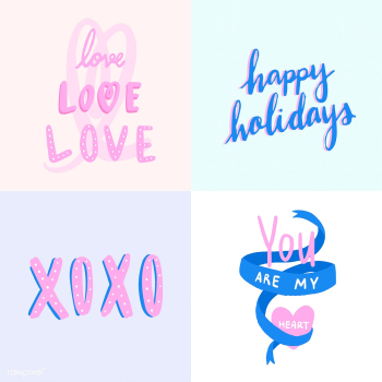 Collection of colorful love typography vector.. | Free stock vector - 472606 Collection of colorful love typography vector.. | Free stock vector - 472606
