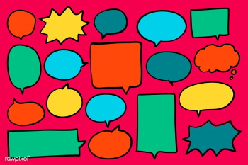 Collection of colorful speech bubbles vector | Free stock vector - 463940