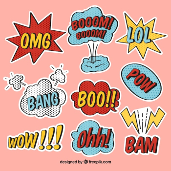 Collection of comic pop art sticker