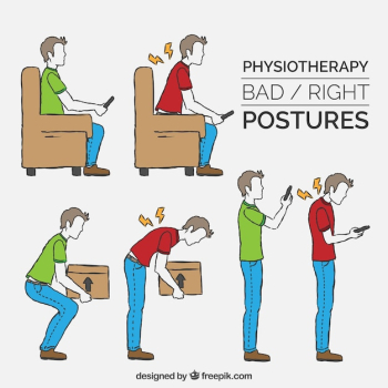 Collection of correct and incorrect postures Collection of correct and incorrect postures