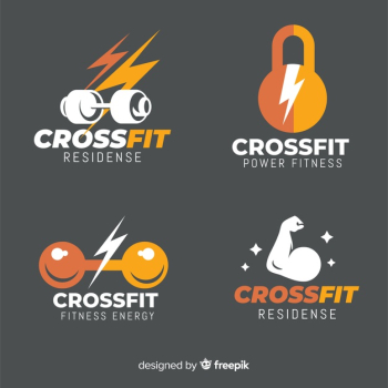 Collection of crossfit logo flat style Free Vector Collection of crossfit logo flat style Free Vector