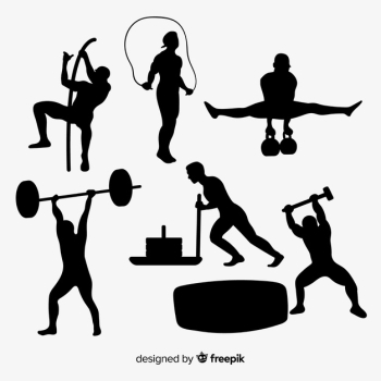 Collection of crossfit training silhouettes Free Vector Collection of crossfit training silhouettes Free Vector