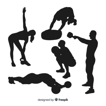 Collection of crossfit training silhouettes Free Vector Collection of crossfit training silhouettes Free Vector