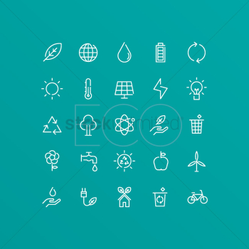 Collection of ecology icons Collection of ecology icons