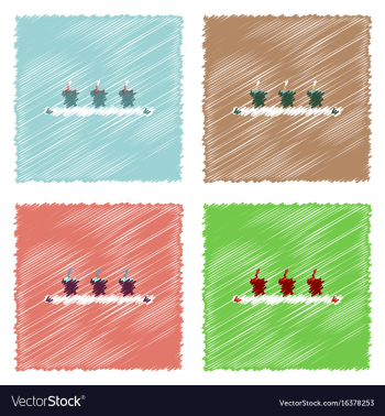 Collection of flat shading style icons flowerpots vector image Collection of flat shading style icons flowerpots vector image