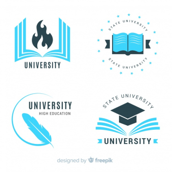 Collection of flat university logos Free Vector