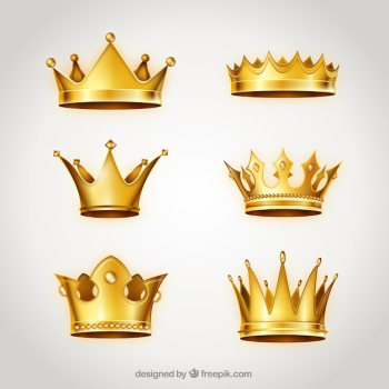 Collection of golden crowns Collection of golden crowns