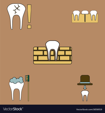 Collection of icons and dental disease vector image Collection of icons and dental disease vector image