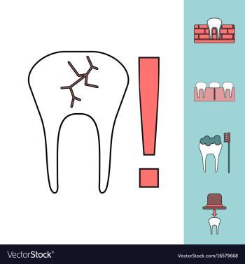 Collection of icons and dental disease vector image Collection of icons and dental disease vector image