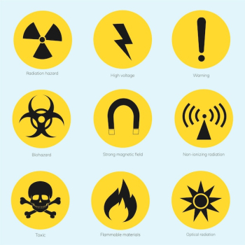Collection of illustrated warning signs Collection of illustrated warning signs