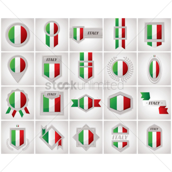 Collection of italian flag icons