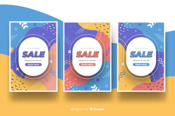 Collection of memphis sales banners Free Vector Collection of memphis sales banners Free Vector