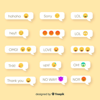 Collection of messages with emojis Free Vector