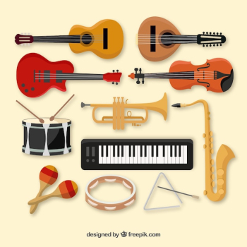 Collection of music instruments Collection of music instruments