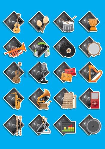 Collection of music instruments Collection of music instruments