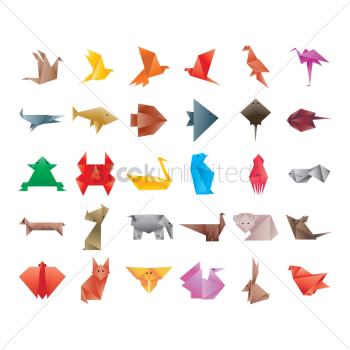 Collection of origami animals Collection of origami animals