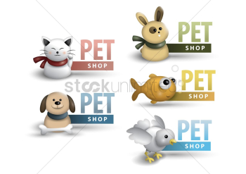 Collection of pet shop labels Collection of pet shop labels