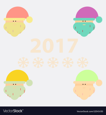 Collection of Santa head Santa vector image Collection of Santa head Santa vector image