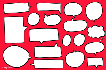 Collection of speech bubbles on red backgroun.. | Free stock vector - 463921