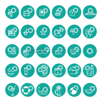 Collection of summer icons Collection of summer icons