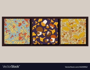 collection of three seamless autumnal patterns collection of three seamless autumnal patterns