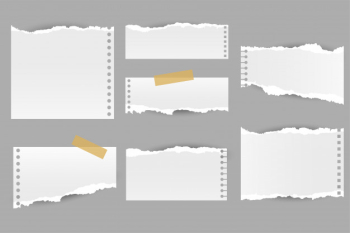 Collection of torn ripped paper notes sheets Free Vector Collection of torn ripped paper notes sheets Free Vector