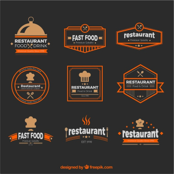 Collection of vintage restaurant logos Collection of vintage restaurant logos