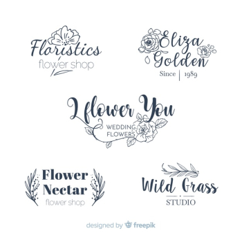 Collection of wedding florist logos Free Vector Collection of wedding florist logos Free Vector
