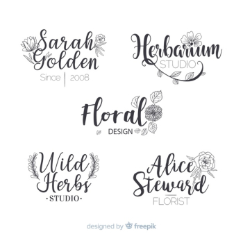 Collection of wedding florist logos Free Vector Collection of wedding florist logos Free Vector