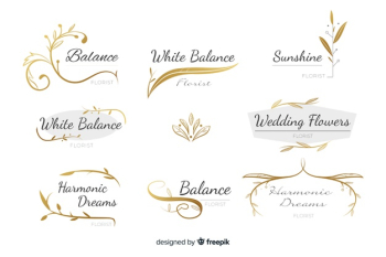 Collection of wedding florist logos Free Vector Collection of wedding florist logos Free Vector