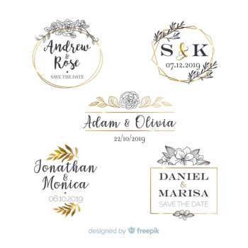 Collection of wedding monogram logos Free Vector