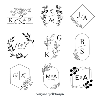 Collection of wedding monogram logos Free Vector Collection of wedding monogram logos Free Vector