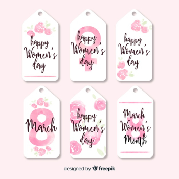 Collection of womans day labels Collection of womans day labels