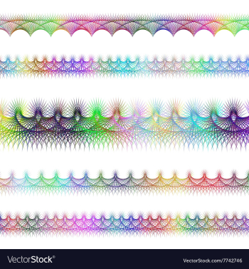 color fractal text divider line design set