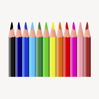 Color pencils sticker, stationery illustration | Free Vector - rawpixel