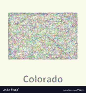 Colorado line art map vector image Colorado line art map vector image