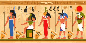Colored border pattern on egypt theme Free Vector Colored border pattern on egypt theme Free Vector
