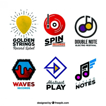 Colored music logos collection Colored music logos collection