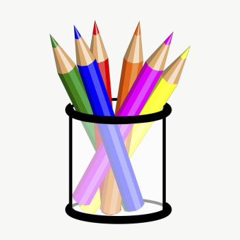 Colored pencils clipart, illustration vector. | Free Vector - rawpixel