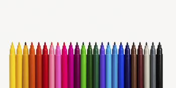 Colored pens collage element, stationery | Free PSD - rawpixel