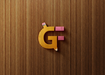 Colorful 3D Logo Mockup on Wood Wall