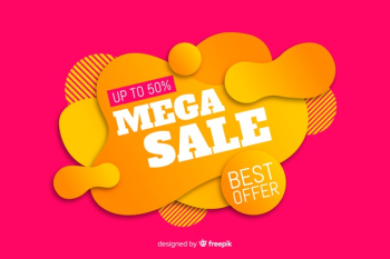 Colorful abstract mega sales background Free Vector