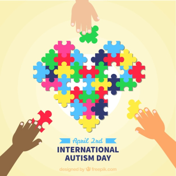 Colorful background of world autism day Colorful background of world autism day
